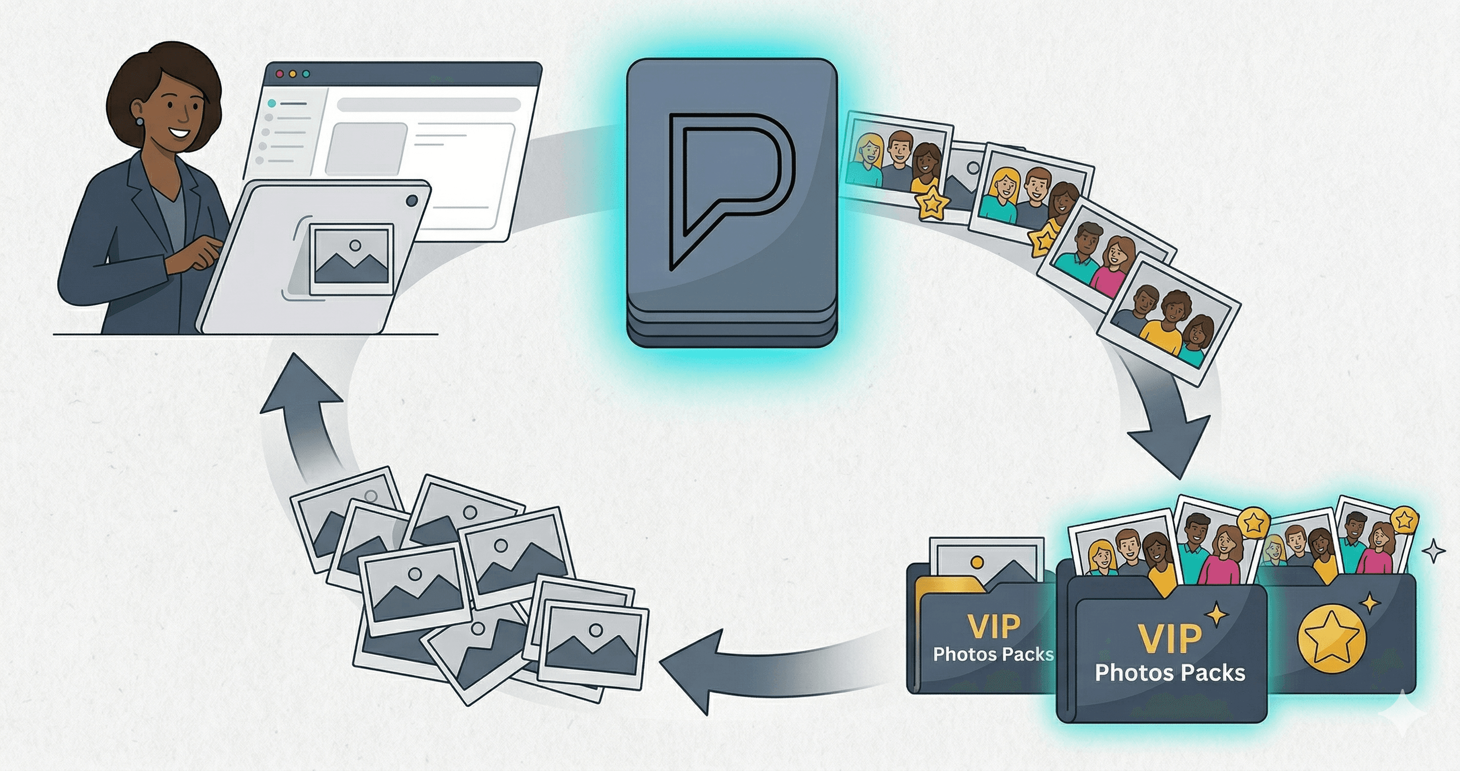 Using AI facial recognition through DAM to find VIP photos for requests